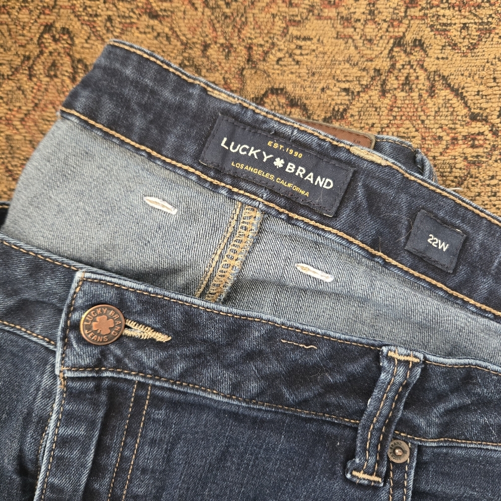 Lucky Brand 22W Ginger Skinny Dark Blue Crop Jeans